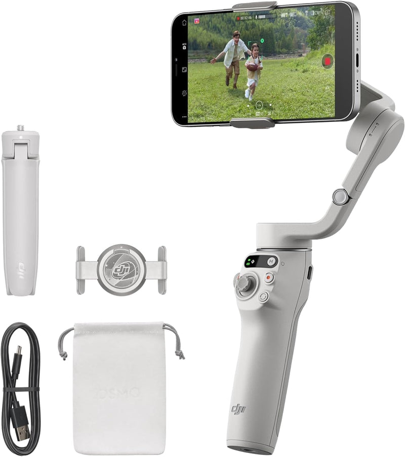 DJI Osmo Mobile 6 Gimbal Stabilizer for Smartphones, 3-Axis Phone Gimbal, Built-In Extension Rod, Object Tracking, Portable and Foldable, Vlogging Stabilizer, YouTube TikTok, Slate Gray