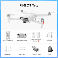 FIMI X8 Tele Max Drone 20KM Range with Wide-Angle Tele Camera 30x Hybrid Zoom 4K 60fps 3-axis Gimbal GPS AI Super Night Video