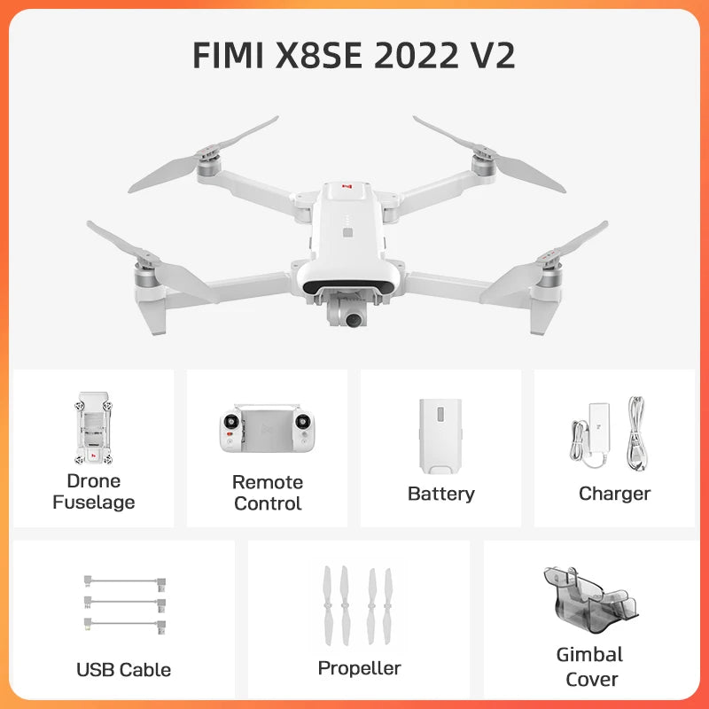 FIMI X8 Pro Drone with 1/1.3"CMOS Sensor 4K professional 3-axis Gimbal camera Obstacle Sensing 15KM transmission range GPS