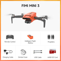 FIMI MINI3 Camera 245g ultra-lightweight  4K 60fps AI Super Nignt professional drone 3-axis Gimbal Camera Auto Return mode 9km