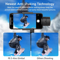 F8 Handheld 3-Axis Gimbal Phone Holder Anti Shake Video Record Stabilizer for Xiaomi iPhone Cellphone Smartphone gimbal camera
