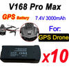 Original V168 GPS Battery 7.4V 3000mAh For V168Pro Max Drone 3.7V 2000mAh Battery For V168Pro RC Quadcopter Accessories Part