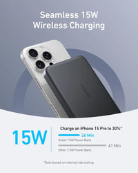 Anker MagGo Power Bank 10000mAh Ultra Slim Magnetic Battery Pack Qi2 15W MagSafe Portable for Iphone 16 15 14 13 12 Pro Max Plus