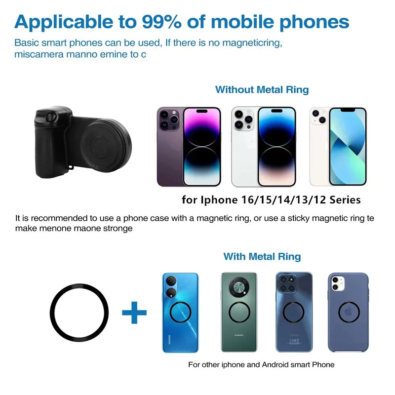 2025 Magsafe Bluetooth Shutter Phone Holder Camera Handle Grip Selfie Stablizer W FillLight Shooting for Iphone 16 15 14 Android