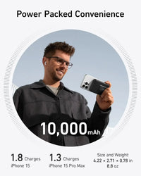 Anker MagGo Power Bank 10000mAh Qi2 Certified 15W Ultra-Fast MagSafe Portable Battery Pack for iPhone 12 13 14 15 Pro Max