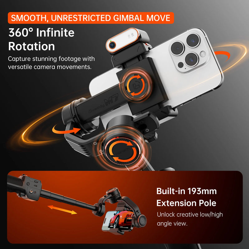 Hohem Gimbal iSteady M7 2025 new 3-Axis  Cell phone stabilizer