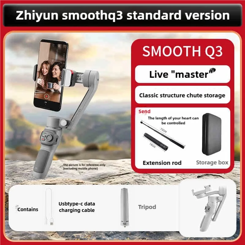 ZHIYUN Official SMOOTH Q3 Gimbal Smartphone 3-Axis Phone Gimbals Portable Stabilizer for iPhone 14 pro max/Xiaomi/Huawei
