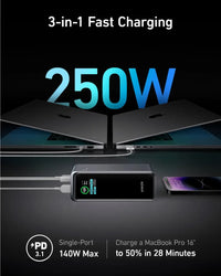 Anker Prime Power Bank 27650mAh 3-Port 140W Max Portable Charger Battery Portable Power Bank Large Capacity 250W for Laptop