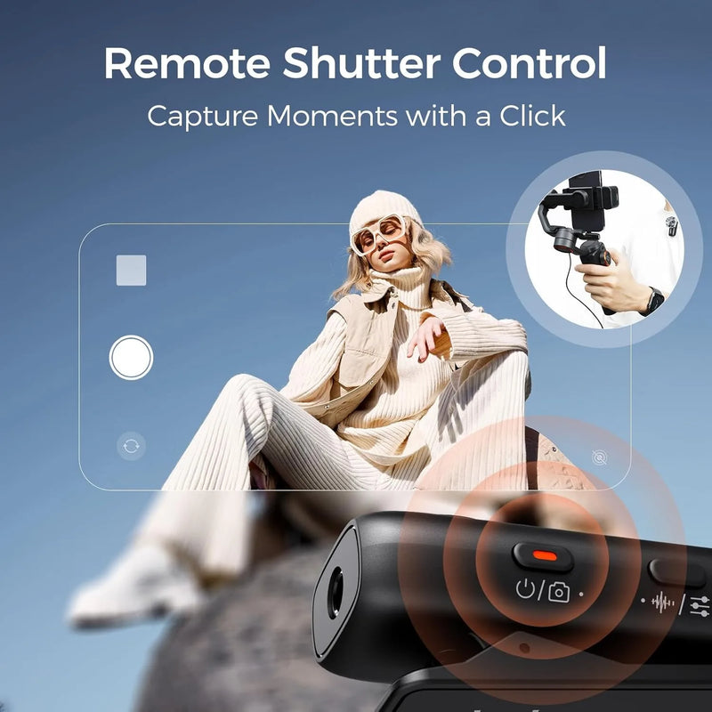 Hohem MIC-01 wireless Lavalier Microphone, Noise Canceling Recording, 20 hours battery life, for iPhone, Android, Live Streaming