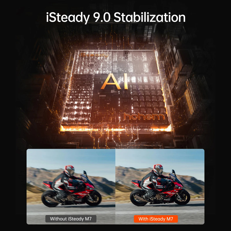 Hohem official-website isteady М7 Stabilizer Ai Face Tracking 3-Axis Phone Gimbal Built-in Selfie Stick iPhone16/Samsung Gimbal