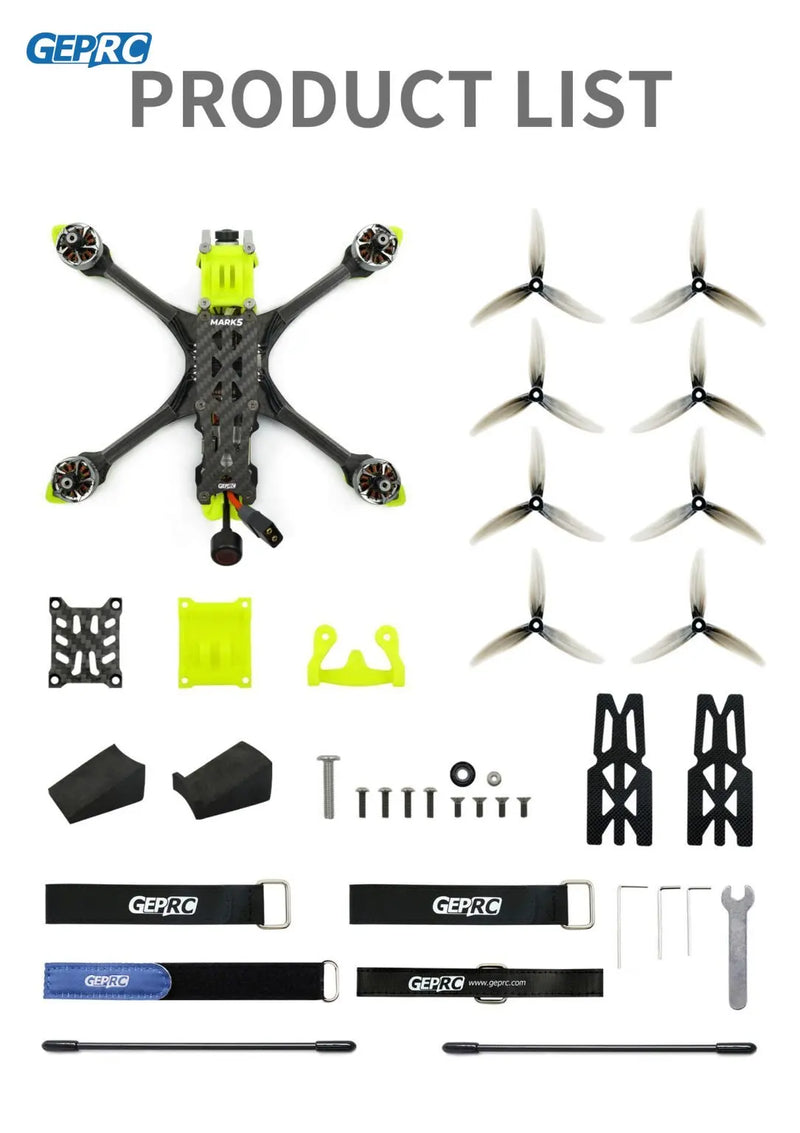 GEPRC MARK5 Analog Freestyle FPV Drone 6S 5Inch SPEEDX2 2107.5 GEP-F722-BT-HD V3 RC FPV Quadcopter LongRange Freestyle Drone