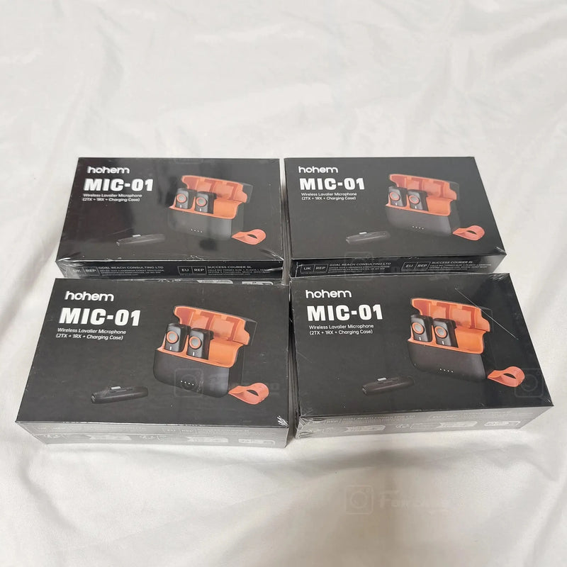 Hohem MIC-01 Wireless Lavalier Microphone Dual Noise Canceling Recording 20 Hours Battery LifeLive Streaming for Android