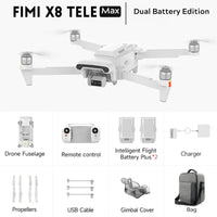 FIMI X8 TELE MAX New Drone 4K 60fps 3-Axis Gimbal Camera Drone Professional GPS 20KM RC Quadcopter spot goods