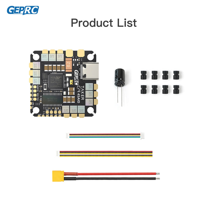 GEPRC TAKER G4 45A AIO OSD G473 Flight Controller BLHELIS 45A ESC FET Directly 2-6S for FPV Freestyle Cinewhoop