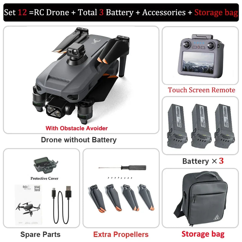 ZLL SG909 Professional Drone 3-axis Gimbal 4K Camera Touch Screen Radar Obstacle Avoidance Brushless Motor