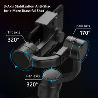 F8 Handheld 3-Axis Gimbal Phone Holder Anti Shake Video Record Stabilizer for Xiaomi iPhone Cellphone Smartphone gimbal camera