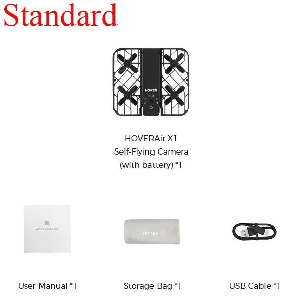 HOVER Air X1 Flying Camera Intelligent Automatic follow-up Selfie Drone 2.7K Mini Action Camera