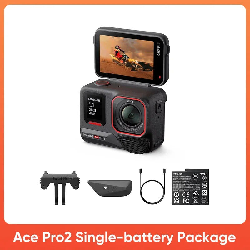 Original Insta360 Ace Pro 2 - 8K Waterproof Action Camera Co-Engineered with Leica,1/1.3" Sensor,Dual AI Chip,Leading Low Light