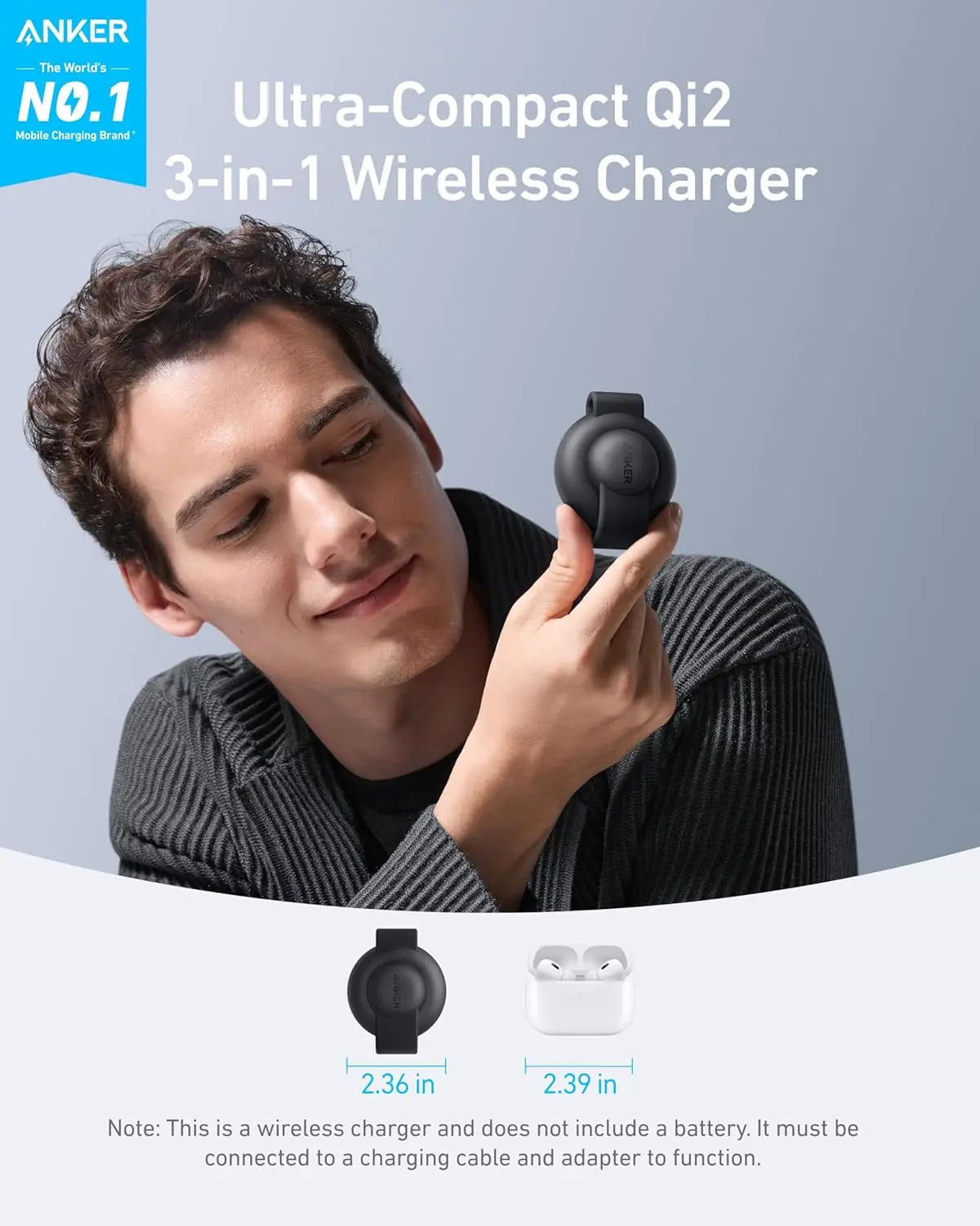 Anker UFO 3 in 1 Wireless Charger MagSafe MagGo Charger Station Qi2 15W Foldable Charge Pad for iPhone 15 16 Pro Watch Airpods