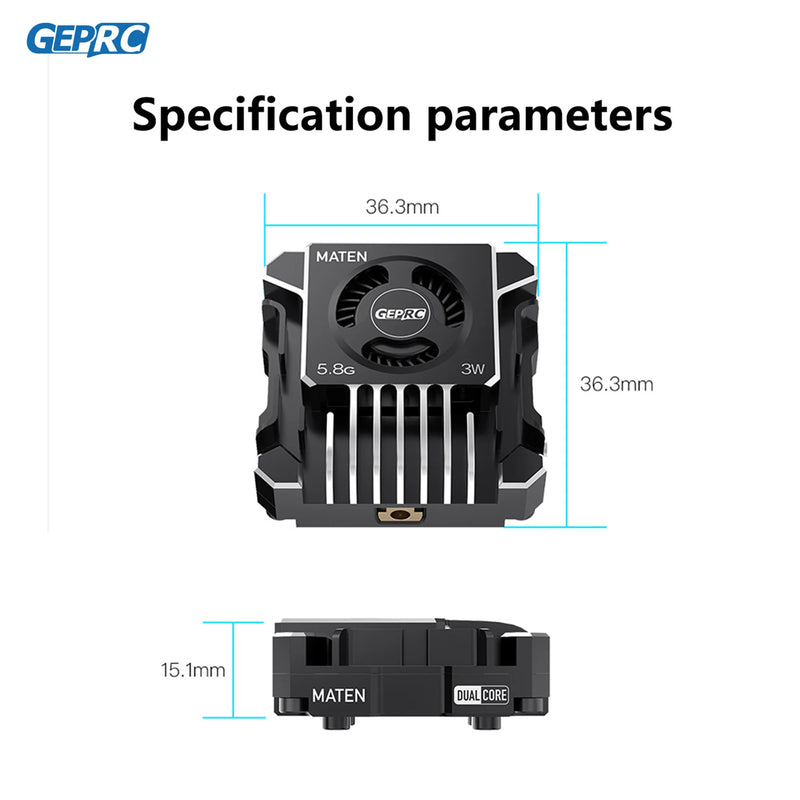 GEPRC MATEN 5.8G 3W VTX PRO 3000mW Transmitter Transmitting Module DC7-36V Built in Microphone for FPV Long Range Racing Drone