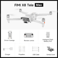 FIMI X8 Pro 2025 drone  4K 60fps 20KM range 3-axis Gimbal GPS AI Super Night Video 1/1.3-inch 48Mp CMOS sensor Smart Tracking