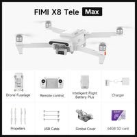 FIMI X8 Pro 2025 drone  4K 60fps 20KM range 3-axis Gimbal GPS AI Super Night Video 1/1.3-inch 48Mp CMOS sensor Smart Tracking