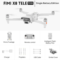 FIMI X8 TELE MAX New Drone 4K 60fps 3-Axis Gimbal Camera Drone Professional GPS 20KM RC Quadcopter spot goods