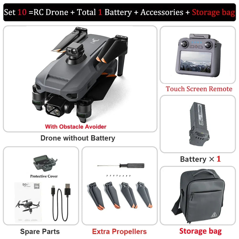 ZLL SG909 Professional Drone 3-axis Gimbal 4K Camera Touch Screen Radar Obstacle Avoidance Brushless Motor