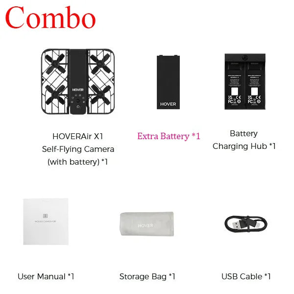 HOVER Air X1 Flying Camera Intelligent Automatic follow-up Selfie Drone 2.7K Mini Action Camera