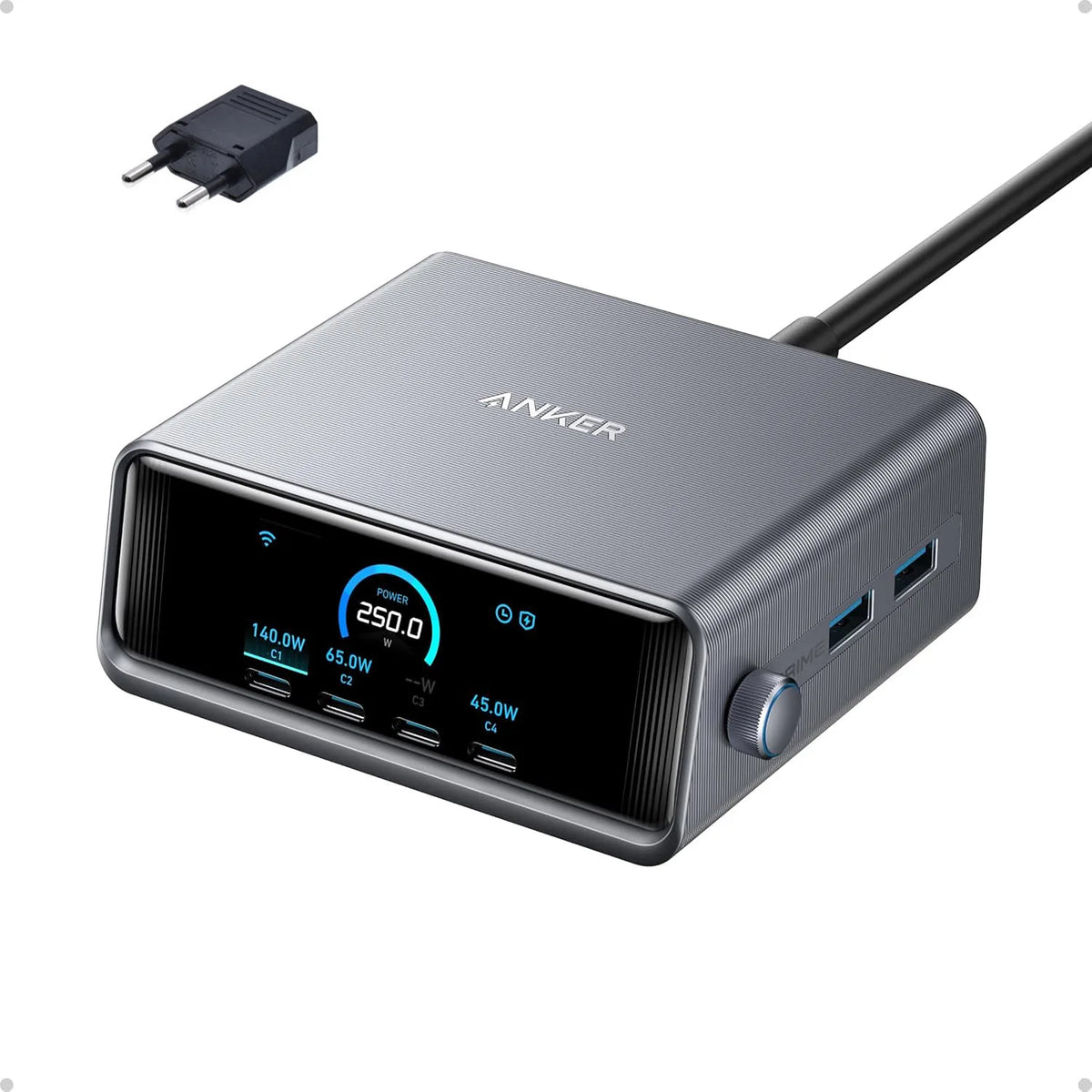 Anker Prime Charger 250W GaN USB C Fast Charging Station