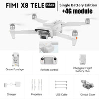 FIMI X8 TELE MAX New Drone 4K 60fps 3-Axis Gimbal Camera Drone Professional GPS 20KM RC Quadcopter spot goods