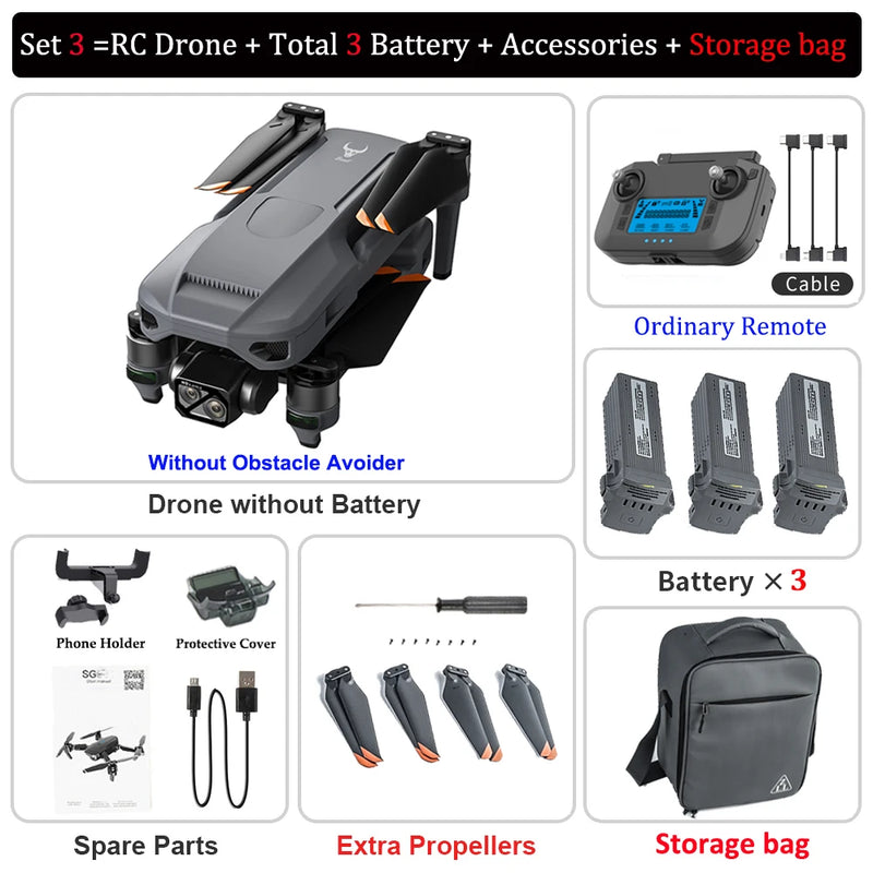 New ZLL SG909 Drone 4K Camera 3-Axis Gimbal WIFI Obstacle Avoidance Touch Screen FPV Brushless EIS Electronic RC Quadcopter Toys