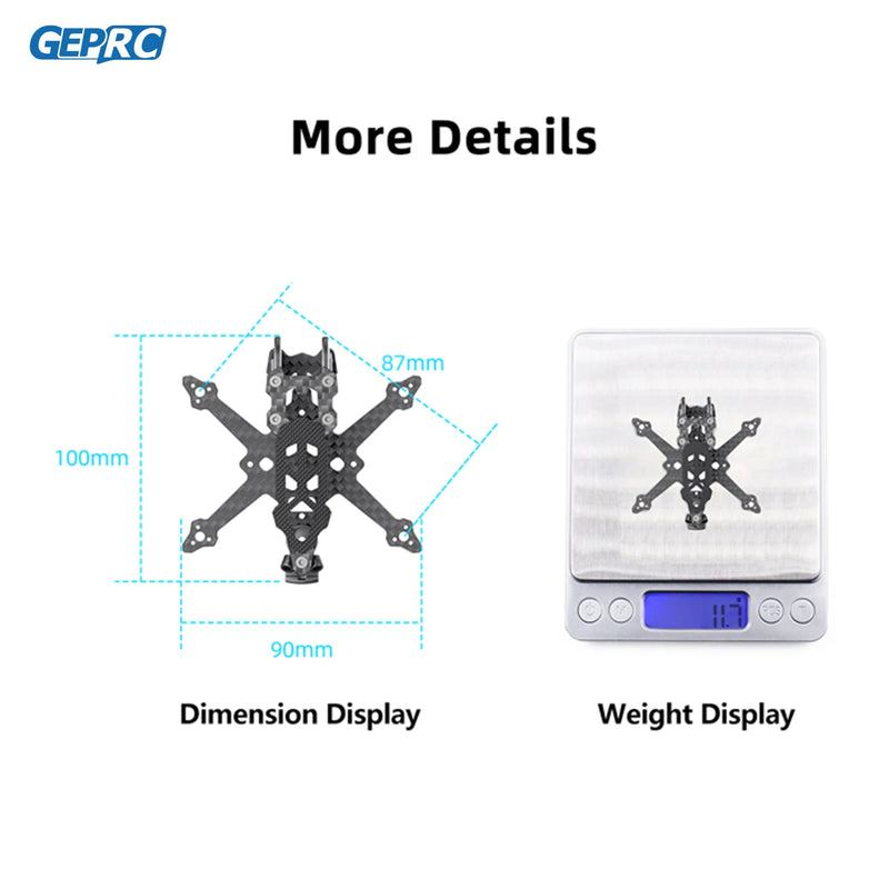 GEPRC GEP-TC18 Frame Kits Suitable for T-Cube18 Drone Carbon Fiber Frame DIY RC FPV Quadcopter Drone Accessories Parts