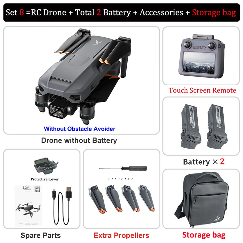 New ZLL SG909 Drone 4K Camera 3-Axis Gimbal WIFI Obstacle Avoidance Touch Screen FPV Brushless EIS Electronic RC Quadcopter Toys