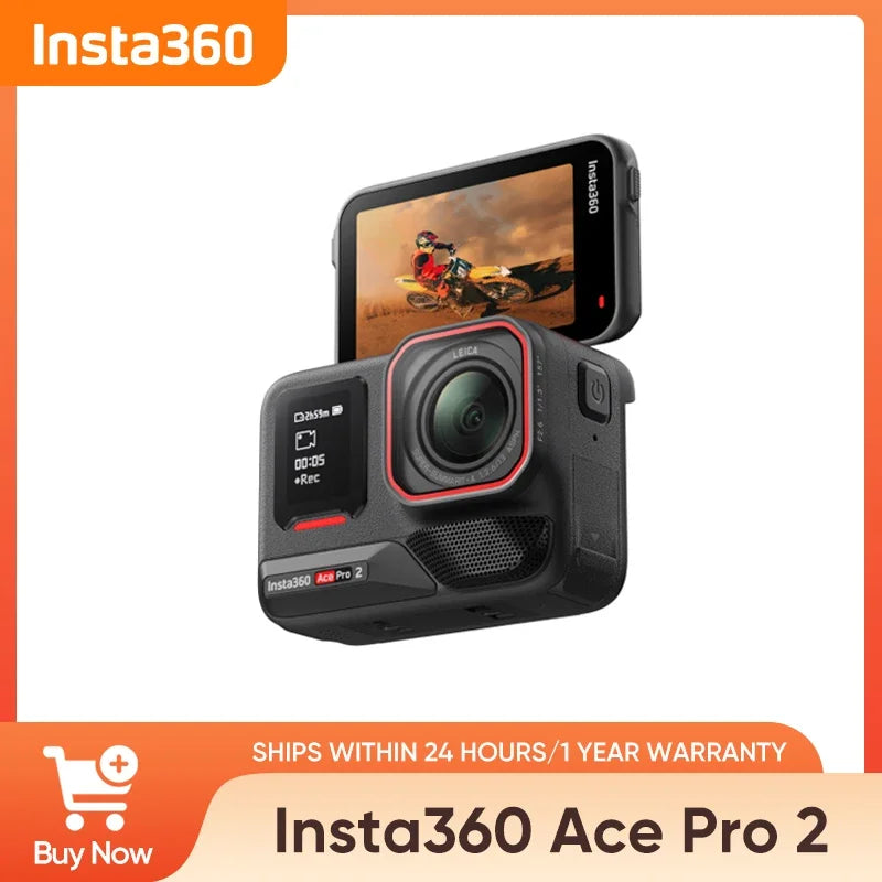 Original Insta360 Ace Pro 2 - 8K Waterproof Action Camera Co-Engineered with Leica,1/1.3" Sensor,Dual AI Chip,Leading Low Light