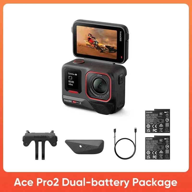 Original Insta360 Ace Pro 2 - 8K Waterproof Action Camera Co-Engineered with Leica,1/1.3" Sensor,Dual AI Chip,Leading Low Light