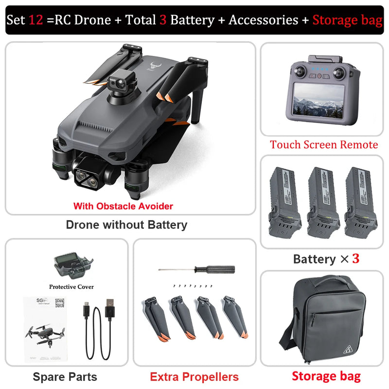 New ZLL SG909 Drone 4K Camera 3-Axis Gimbal WIFI Obstacle Avoidance Touch Screen FPV Brushless EIS Electronic RC Quadcopter Toys
