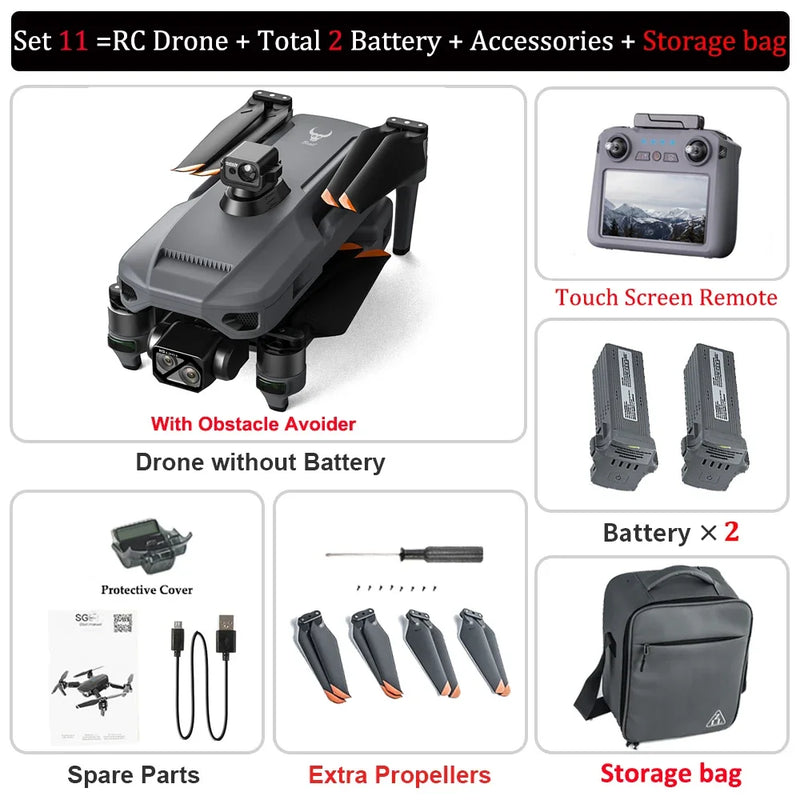 ZLL SG909 Professional Drone 4K Camera 3-Axis Gimbal Touch Screen Brushless Motor Radar Obstacle Avoidance