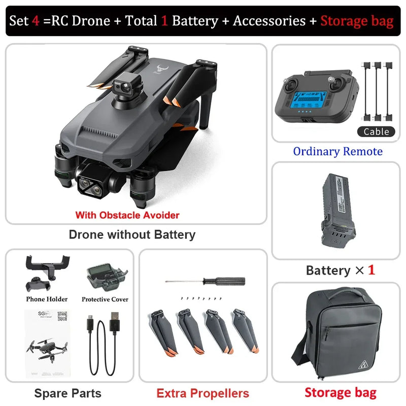 ZLL SG909 Professional Drone 3-axis Gimbal 4K Camera Touch Screen Radar Obstacle Avoidance Brushless Motor