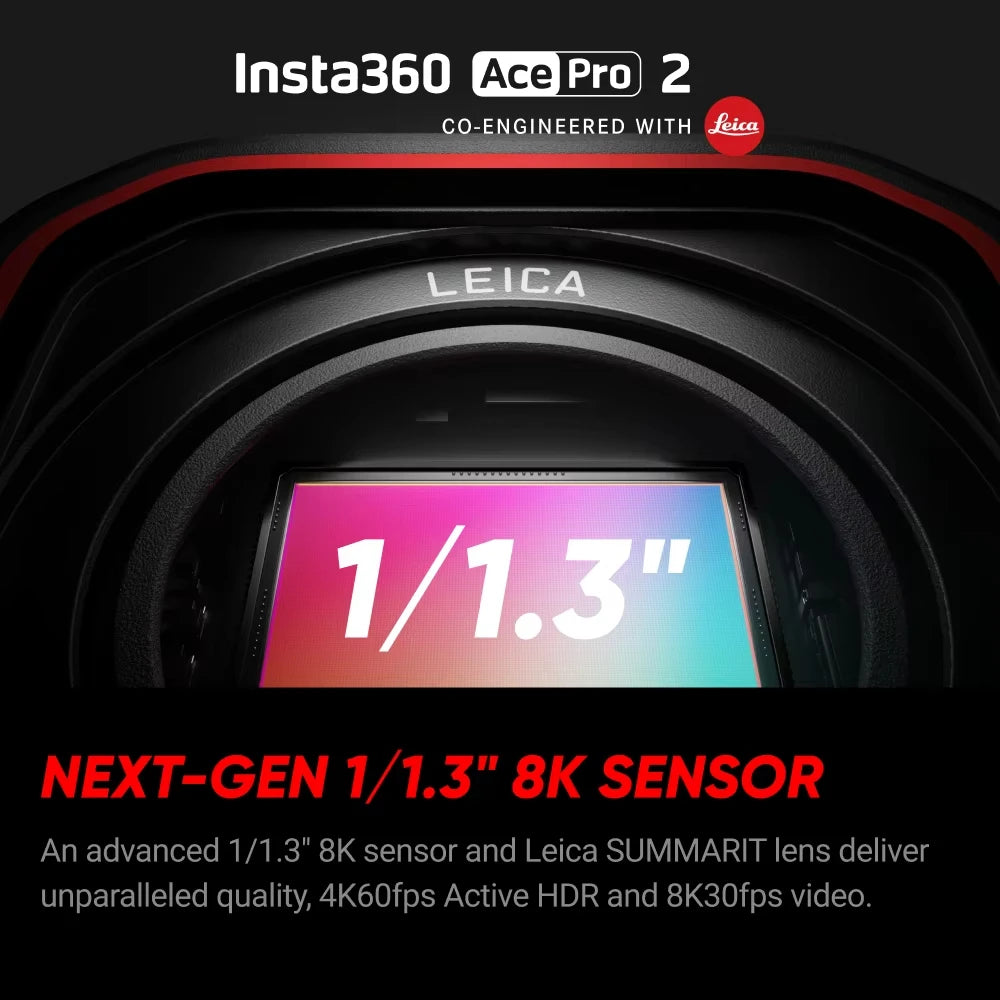 Original Insta360 Ace Pro 2 - 8K Waterproof Action Camera Co-Engineered with Leica,1/1.3" Sensor,Dual AI Chip,Leading Low Light