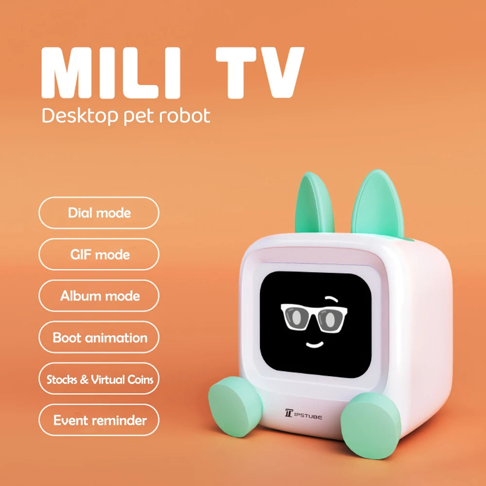 2025 Hot Desktop Ornament Mini TV Music Bluetooth WiFi Connection Stock Real Time Sync GIF Photo Anime DIY Setup Exquisite Gifts