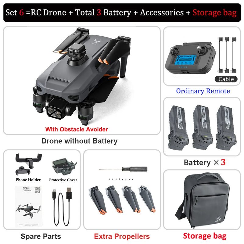 New ZLL SG909 Drone 4K Camera 3-Axis Gimbal WIFI Obstacle Avoidance Touch Screen FPV Brushless EIS Electronic RC Quadcopter Toys