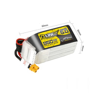 TATTU R-Line Version 5.0 V5 22.2V 850/1050/1300/1200/1400mAh 150C 6S1P LiPo Battery for RC Racing Drone RC Quadcopter XT60 Plug